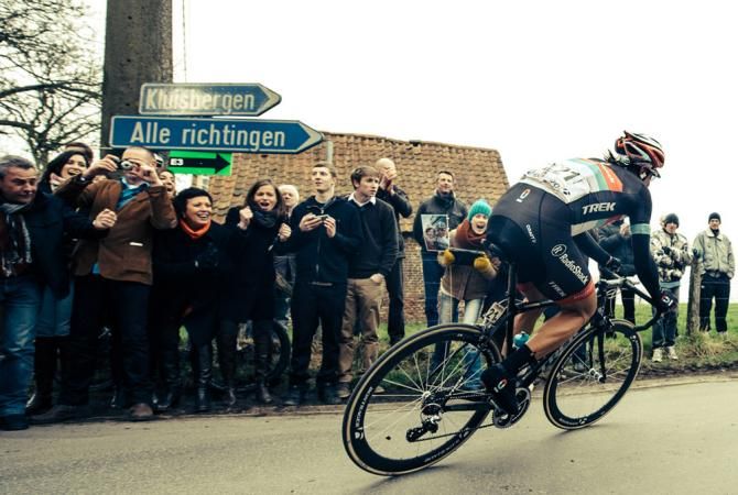 Fabian Cancellara crests the top of the Knokteberg en route to a dazzling victory at the E3 Harelbeke.