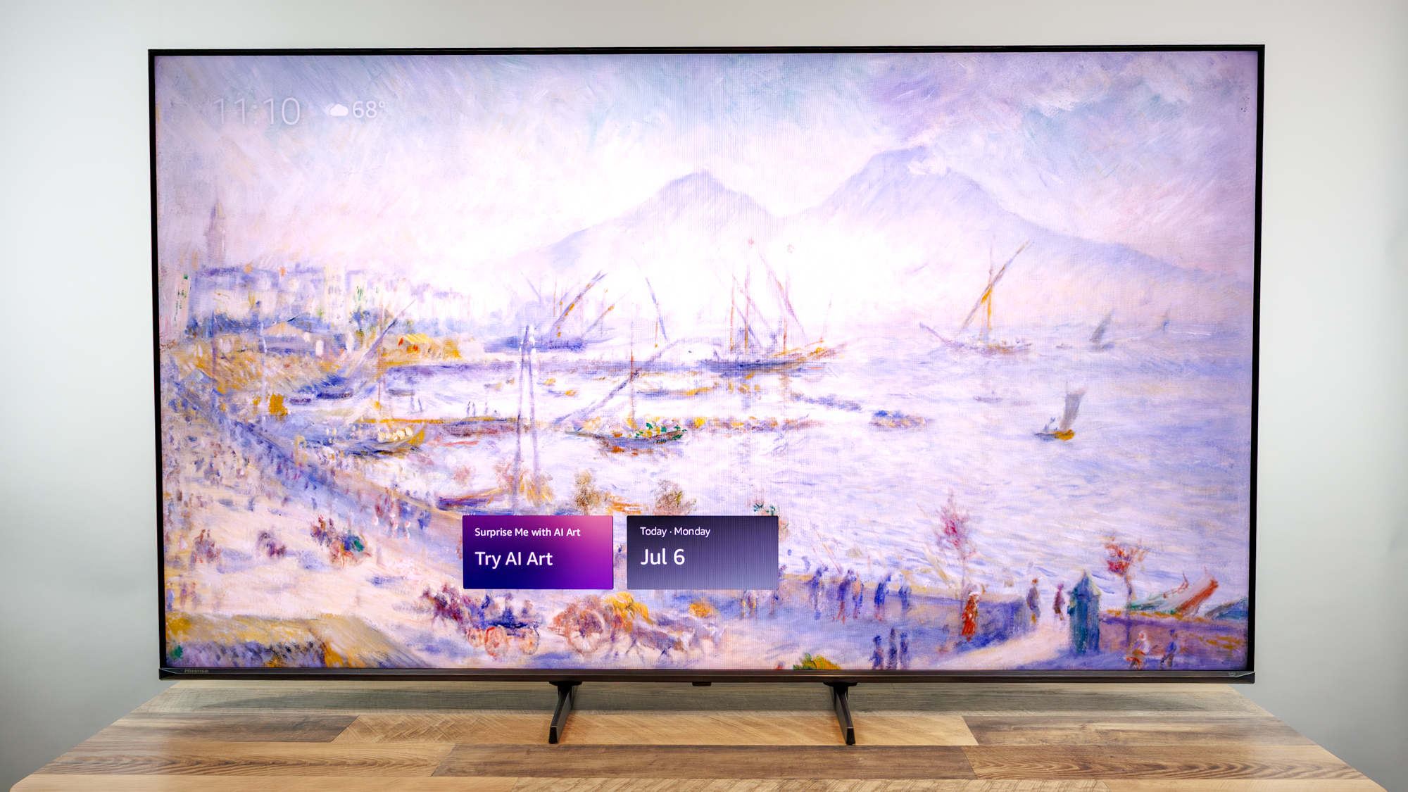 Hisense U6SF Pro TV on a desk