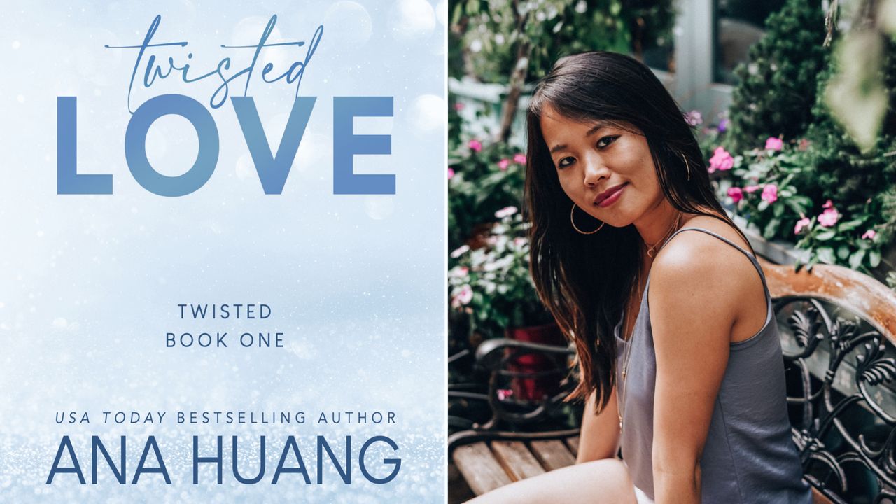 A split image of the book cover for &#039;Twisted Love,&#039; and a portrait of author Ana Huang.