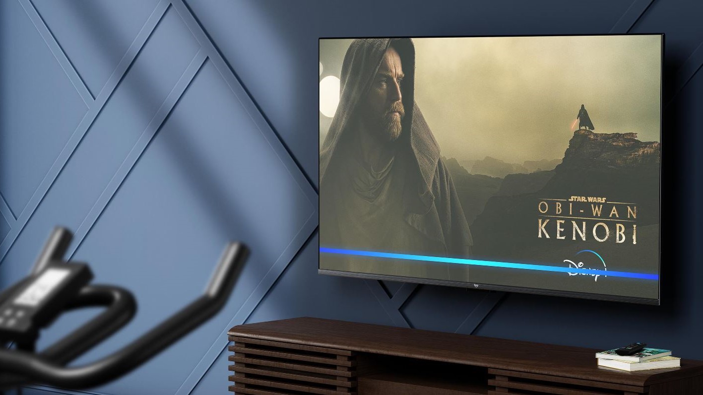 Fire TV con Obi Wan Kenobi en la pantalla