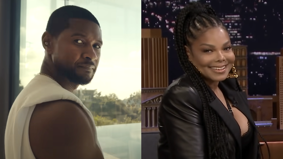 Side-by-side of Usher in &quot;Pheelz&quot; music video, Janet Jackson on The Tonight Show starring Jimmy Fallon