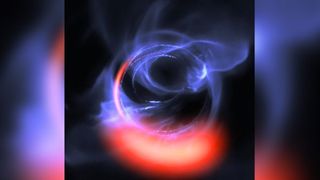 The European Southern Observatory’s GRAVITY instrument revealed clumps of gas swirling around just outside the supermassive black hole at the center of our galaxy. Here, a visualization of that orbiting gas.