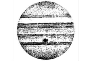 A drawing of Jupiter (with stripes) by Giovanni Cassini around 1667.