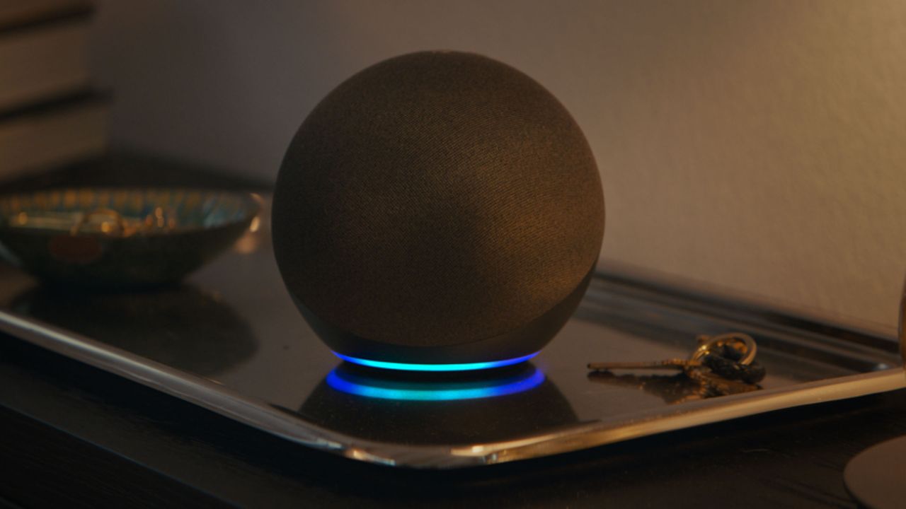 Amazon Alexa glowing blue