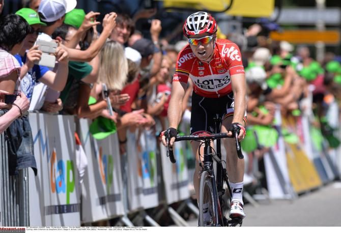 Pim Ligarth (Lotto Belisol) crosses the line in Gap