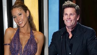 Alix Earle is photographed on Dancing with the Stars, and Tom Brady is shown during his Netflix roast.