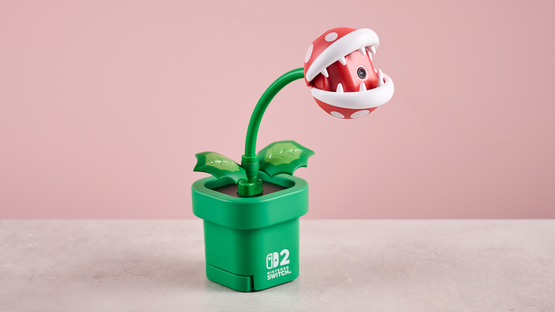 Hori Piranha Plant Camera for Nintendo Switch 2 on table with mouth open