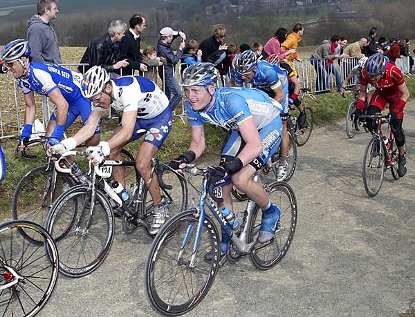 Suffering behind the peloton