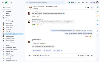 Google Chat message bubbles