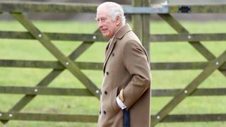 King Charles III attends the Sunday service at the Church of St Mary Magdalene on the Sandringham estate on January 7, 2024