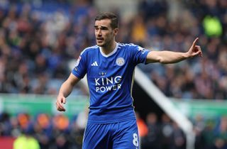 Leicester City's Harry Winks during the Sky Bet Championship match between Leicester City and Norwich City at The King Power Stadium on April 1, 2024 in Leicester, England.(Photo by Stephen White - CameraSport via Getty Images)