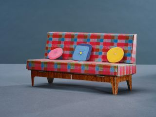 Chequered sofa, part of Barbie Dreamhouse furniture