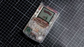 Game Boy Color with a clear PCB