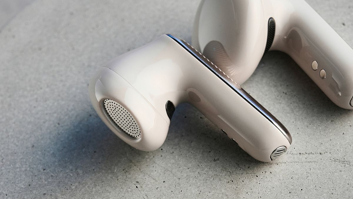 JBL Live Flex 4 earbuds in sand