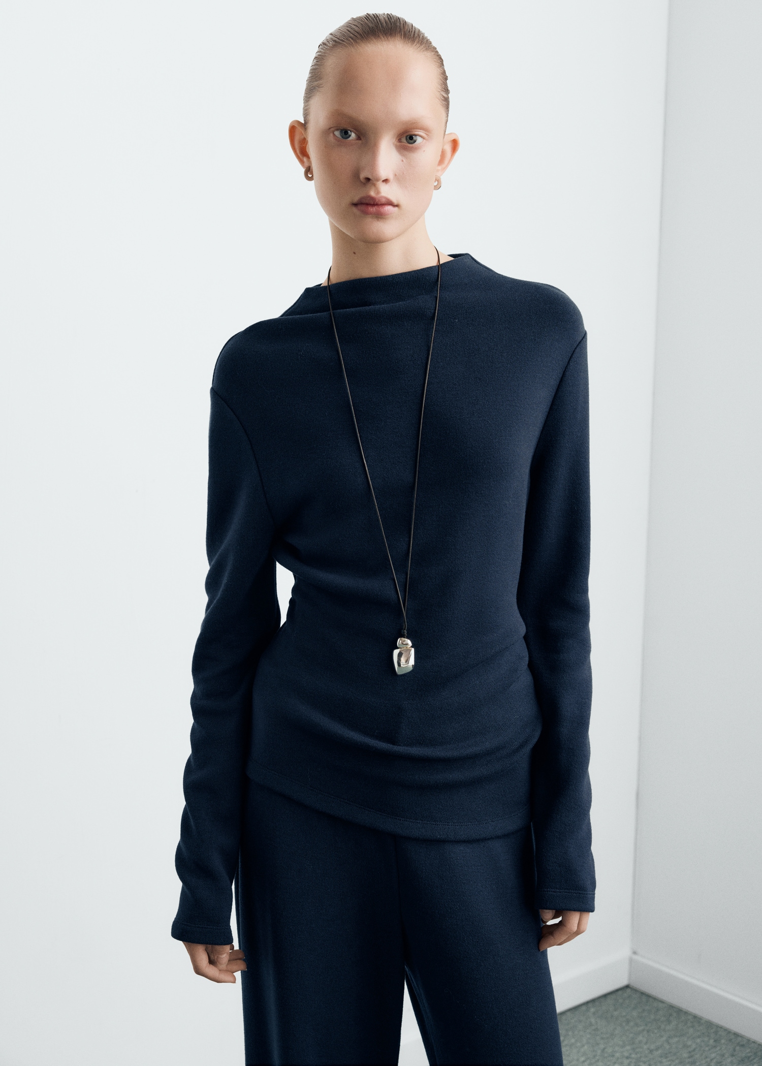 Fine-Knit Perkins-Neck Sweatshirt - Women | Mango United Kingdom