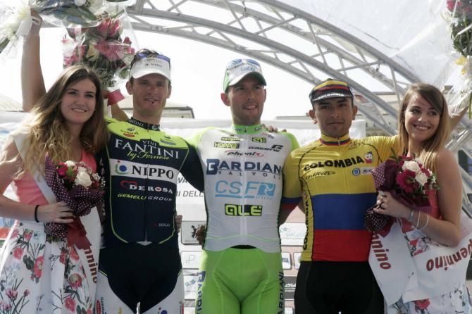 Sonny Colbrelli (Bardiani-CSF) beat Grega Bole (Vini Fantini-Nippo) and Miguel Angel Rubiano (Colombia) to win the 2014 Giro dell'Appennino.