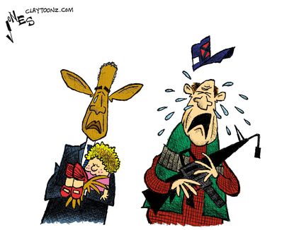 Obama cartoon U.S. Gun Control Tears