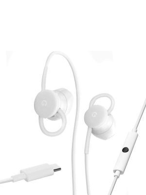 google pixel usb-c earbuds on a white background