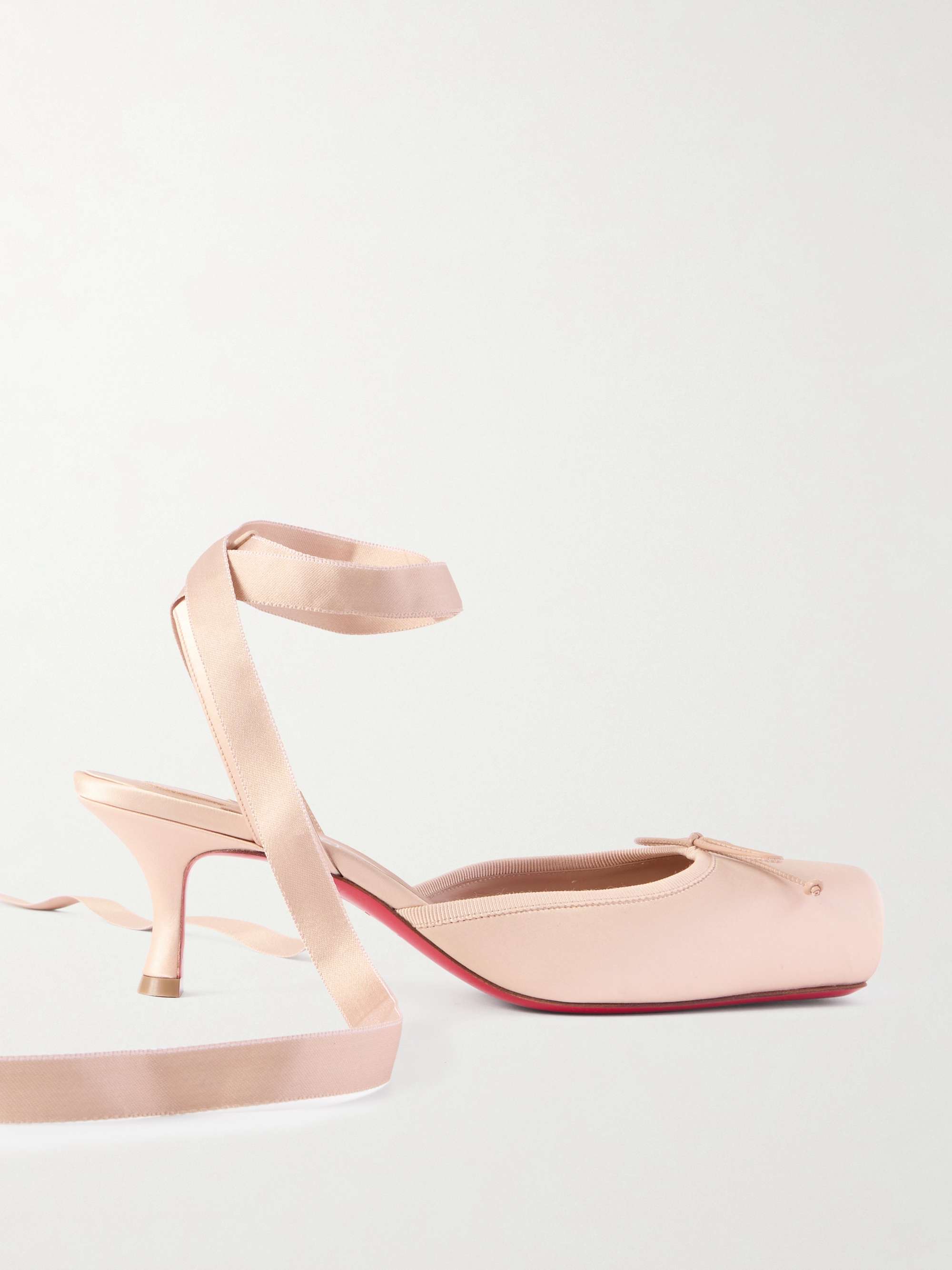 Cassia 55 Bow-Detailed Grosgrain-Trimmed Satin Pumps