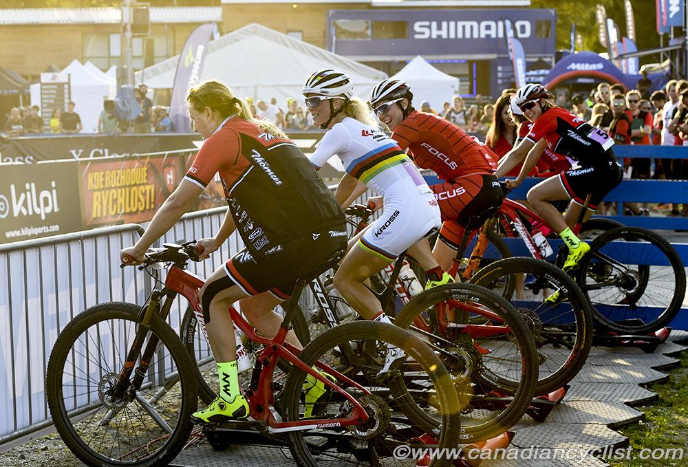 Some of the women did their cool down watching the men race