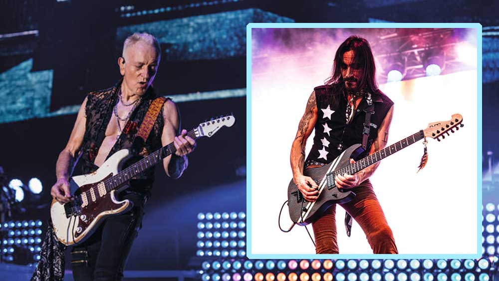 Phil Collen and Nuno Bettencourt onstage (composite image)