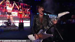 Lzzy Hale performing at WWE Evolution