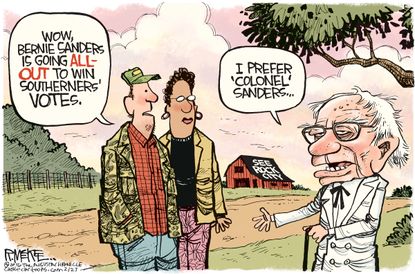 Political Cartoon U.S. Bernie South