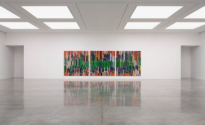 Installation view of Sarah Morris’ ‘Machines do not make us into Machines’ at White Cube Bermondsey