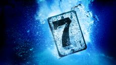 The number seven looks like it's sinking in water against a blue and black background.