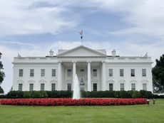 Picture of the White House. home of the President of the United States, pictured in July 2023.