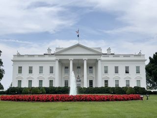 Picture of the White House. home of the President of the United States, pictured in July 2023. 
