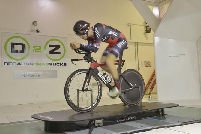 American flyer: Phinney at work in the wind tunnel during the off season