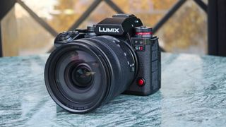 Panasonic Lumix S1II camera on a marble table