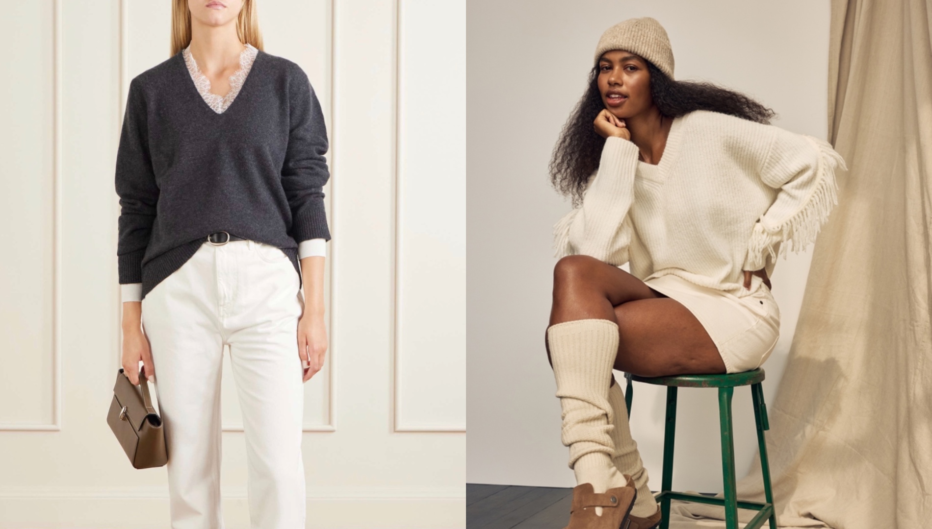 V-neck sweaters