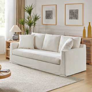 white velvet slipcover sofa