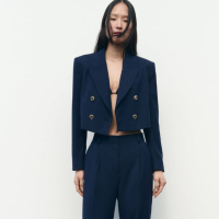 Cropped Double-breasted Blazer, $69.90(£49.99) | Zara