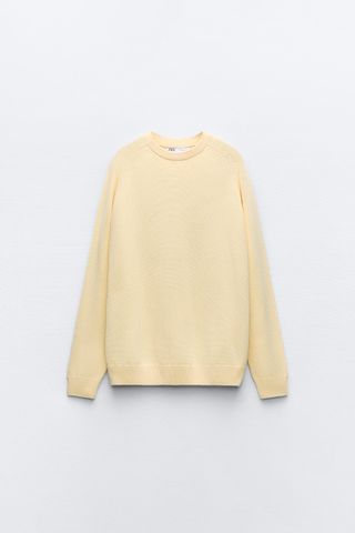 Plain Knit Cotton Sweater