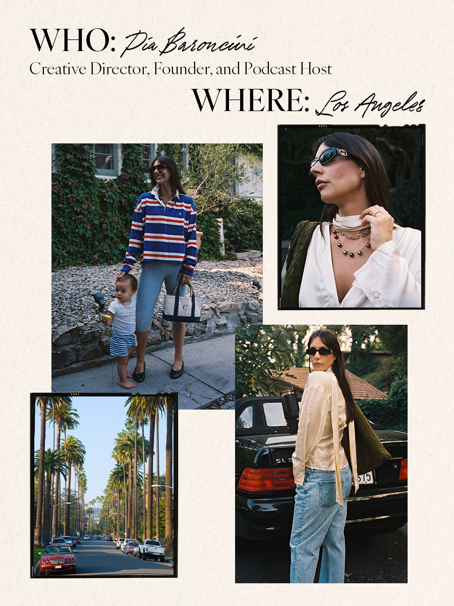 Pia Baroncini in various outfits