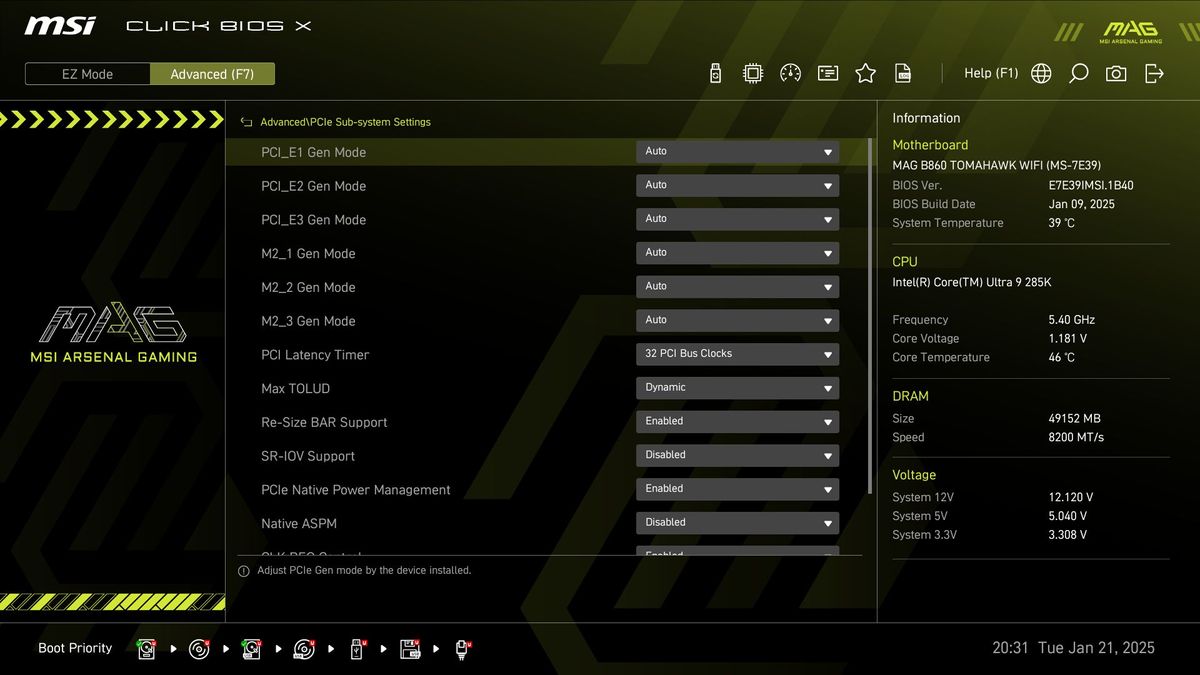 MSI MAG B860 Tomahawk Wifi