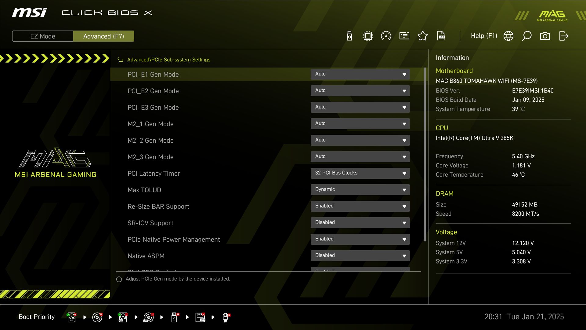 MSI MAG B860 Tomahawk Wifi
