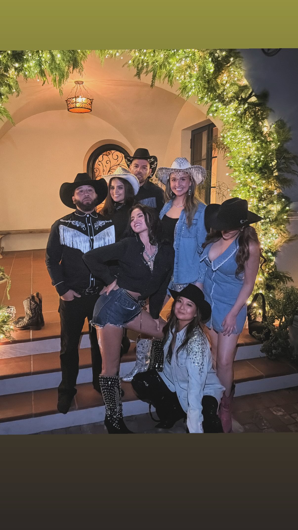 Selena Gomez celebrated Benny Blanco's birthday in denim mini shorts and bedazzled cowboy boots
