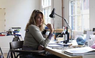 Tracey Emin sat in her studio