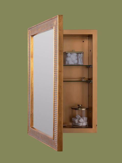 Abbott Antique Gold Resin Mirrored Bathroom Wall Cabinet