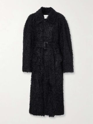 Belted Faux-Shearling Coat