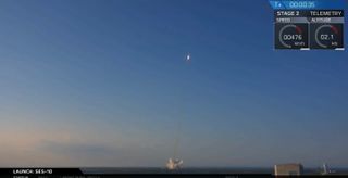 Falcon 9 and SES-10 Rise Into the Sky