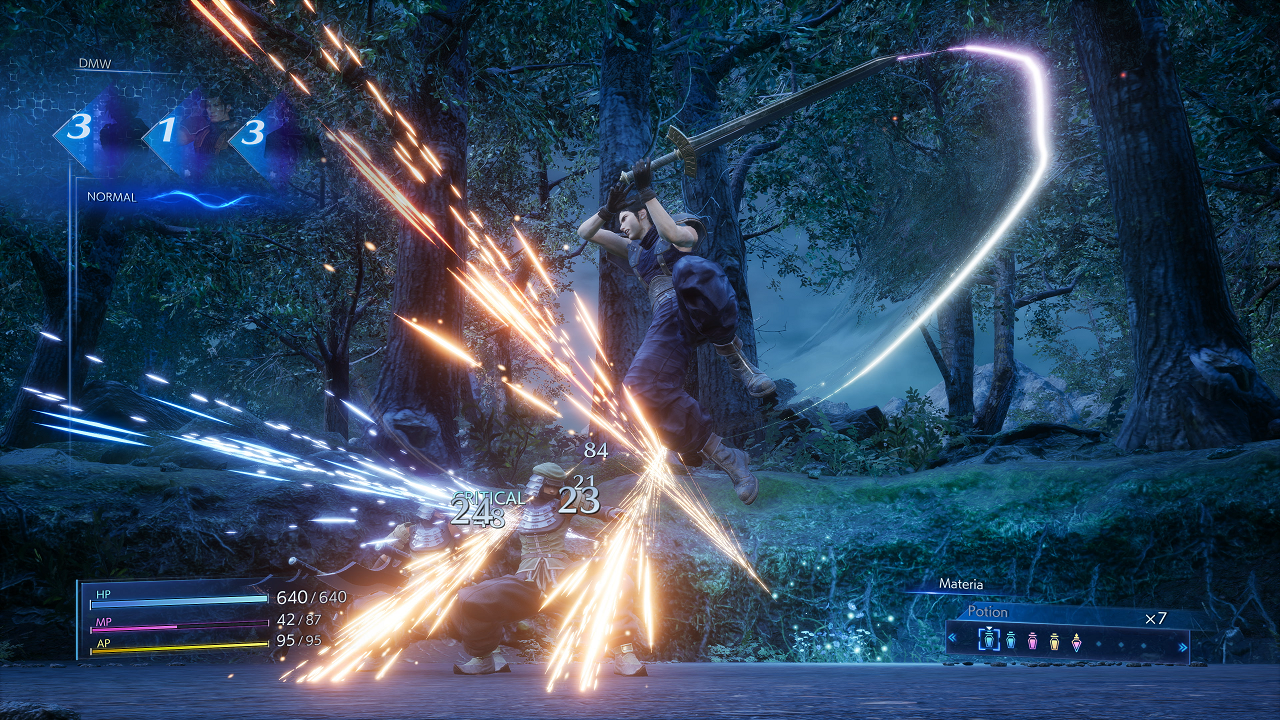 Combat in Crisis Core Final Fantasy 7 Reunion