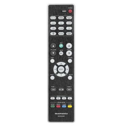You can navigate sources and features with the Marantz NR1508&rsquo;s remote.