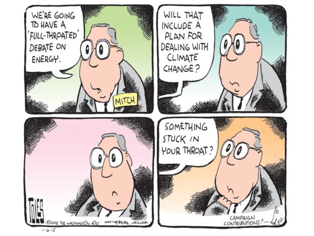 Political cartoon climate change Mitch McConnell