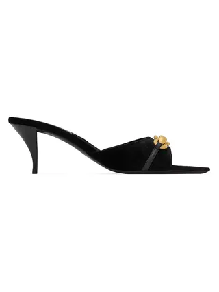 Le Maillon Mules in Cassandre Embossed Velvet