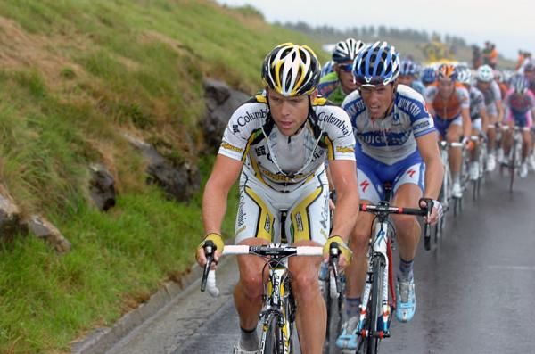 Kim Kirchen (Team Columbia-HTC) leads the chase of the break.